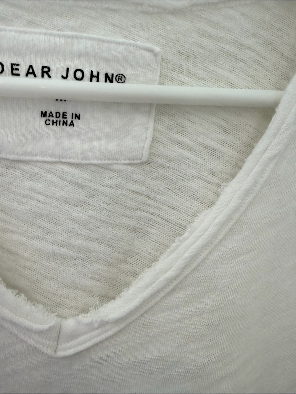 Dear John Crisp White V-Neck Women's Tee - Picture 2 of 6